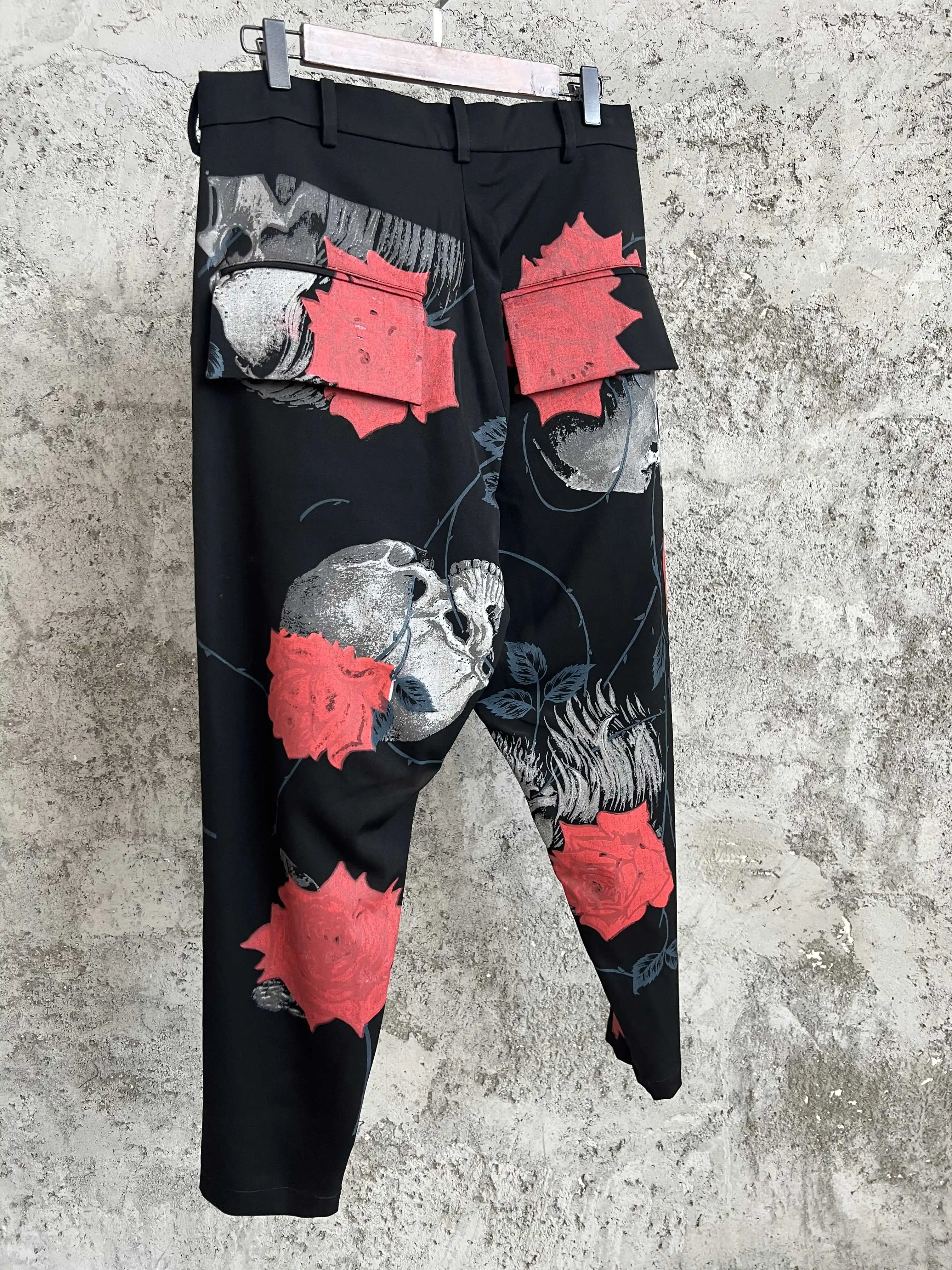 TOP-YAMAMOTO Skull Rose slimming Skinny Pants Cigarette tube pants