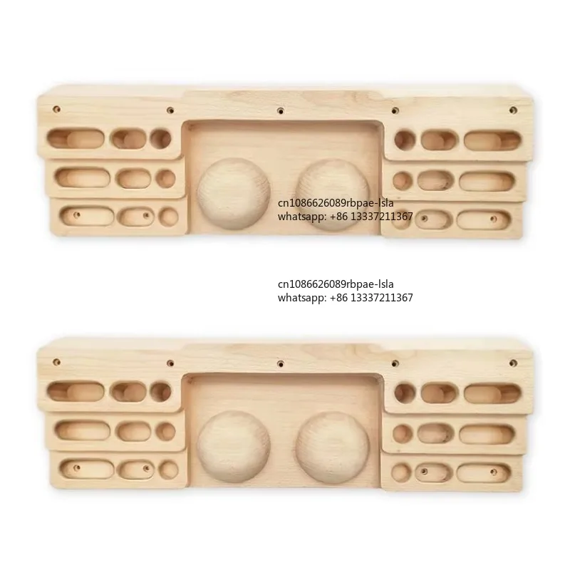 Private Label New Design Beech Wood Low MOQ Adult Finger Training Hangboard for Rock Climbing Public Commercial Home