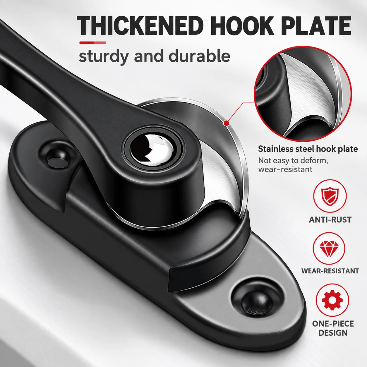Lock Handle Two-way Crescent Window Shaped With Installation Screws Alloy Sliding Doors Home Improvement Safety Accessories