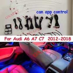 For Audi A6 A7 C7 S6 S7 RS6 RS7 2012-2018 Decorative Ambient Light APP MMI Led Dashboard Door Backlight Interior Atmosphere Lamp