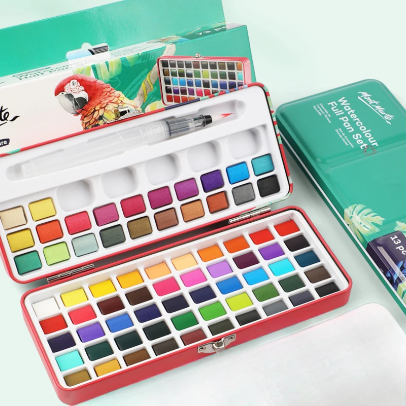 

12/72 цветной однотонный набор акварельных пигментов, портативный железный ящик, студенческая акварельная живопись, прозрачные краски, товары для рукоделия