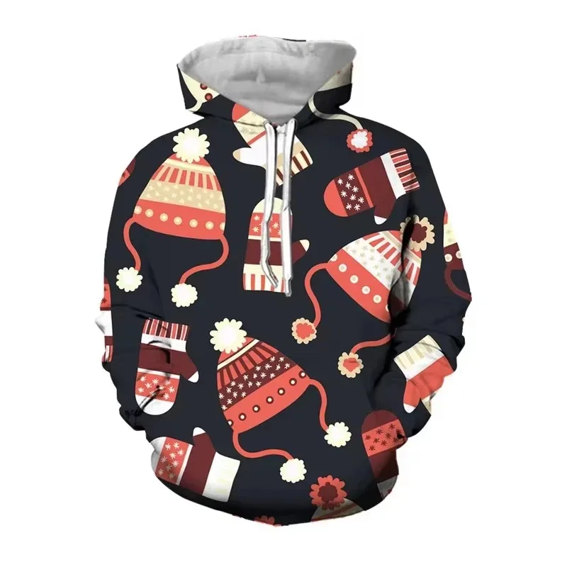 2025 جديد عيد الميلاد الملابس 3D الرقمية ملابس منقوشة بكم طويل عيد الميلاد قميص رياضي للرجال والنساء ألياف البوليستر هوديي #4