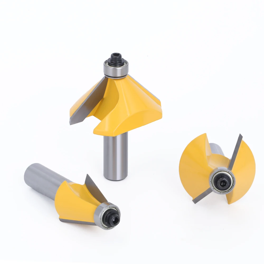 Imagem -04 - Lavie-chanfro e Bevel Edge Router Bit Haste 1125 15 225 30 45 Graus Dois Flauta Carpintaria Fresagem Bits de Corte 1pc