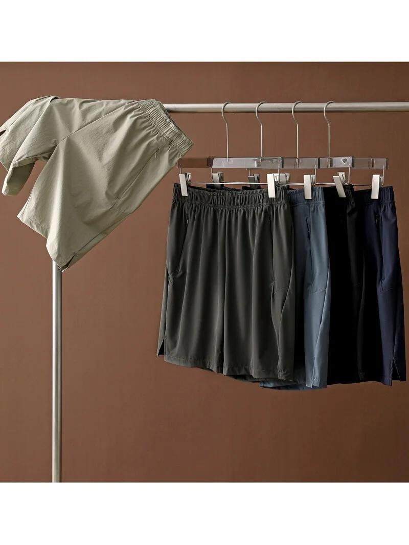 

Men's Summer New Ice Silk Qui Dry Breathable Reflective Print Loose Straight Leg Five-Quarter Sport orts Faionable Casu...