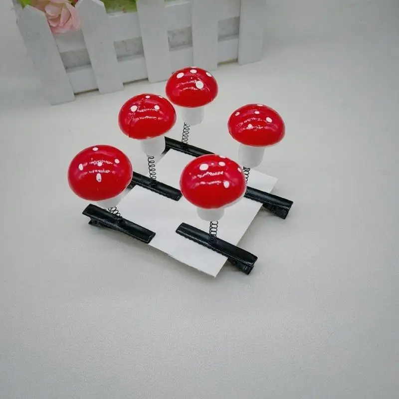 A52E Unique Mushroom Shaped Small Hair Clip Adorkable Mushroom Hair Barrettes Hair Adornment Hair Ornaments - Image 3