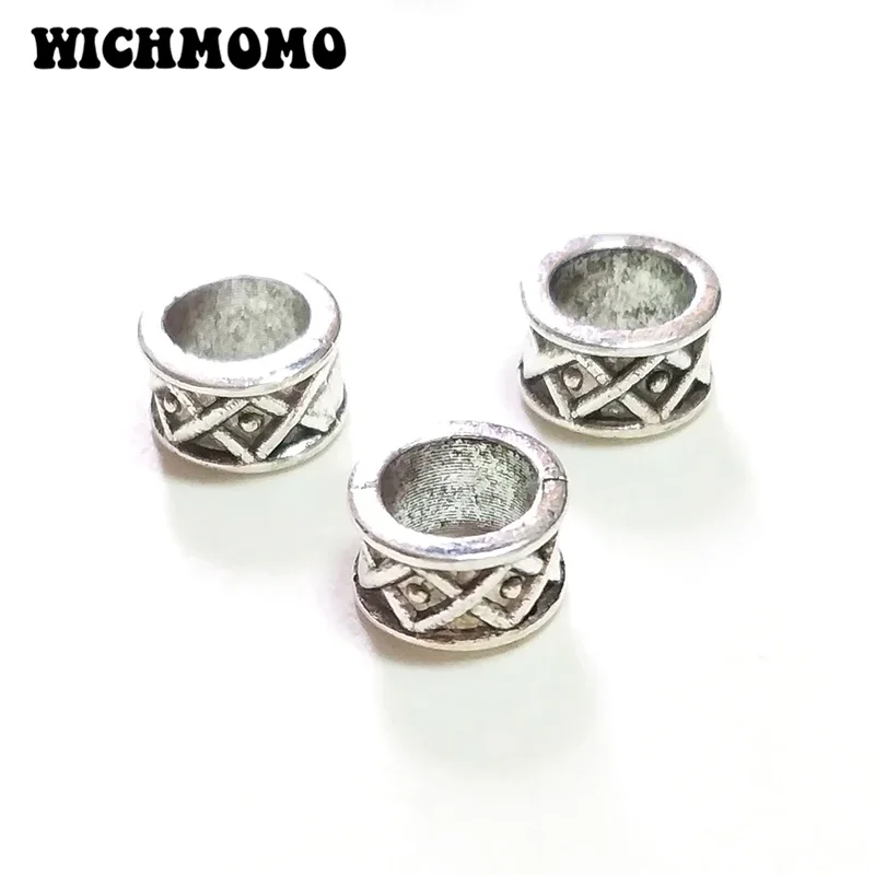 10 Pieces 6*10MM Fashion New  Round Big Hole X-vein Zinc Alloy Beads Diy Bracelets Necklace Jewelry Accessories PJ538