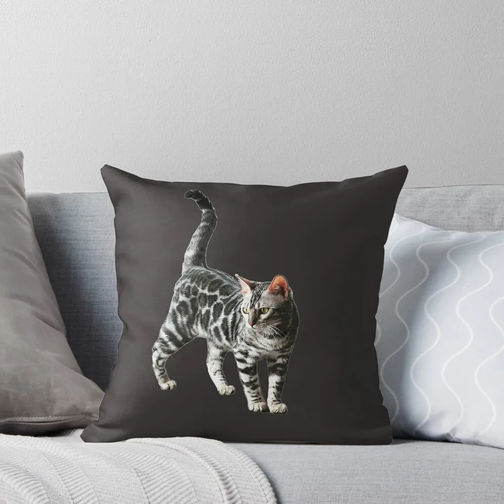 

Bengal Cat Kitten Silver Spotted Beauty Throw Pillow Luxury Sofa Cushions Decorative pillow case Ornamental Pillow