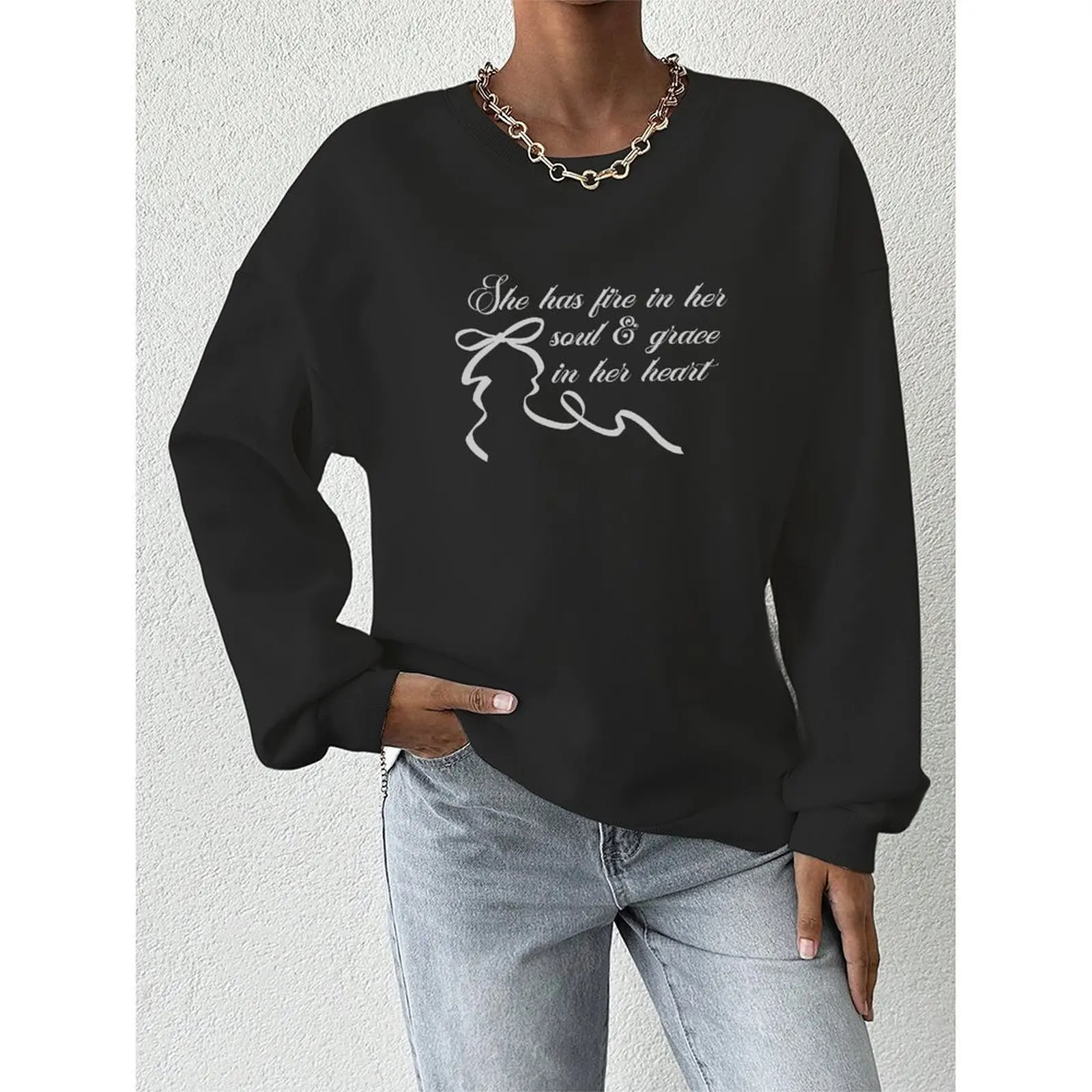 

Women's Sweatshirts O-Neck Printed Pattern Loose Casual Sports Pullovers Comfortable Velvet Long Sleeve Sweater Winter For Women