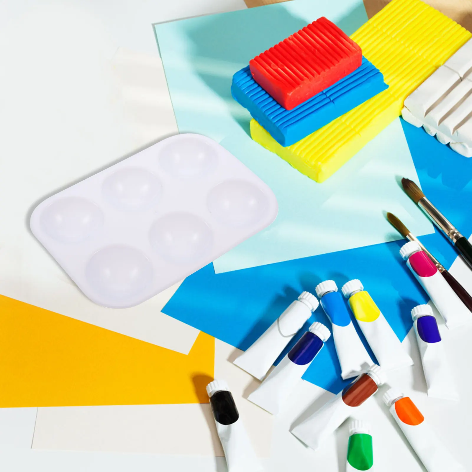 

12Pcs Practical Watercolor Paint Palettes Plastic Mixing Trays Lightweight Easy Access Place Ideal Gifts Friends Family Members