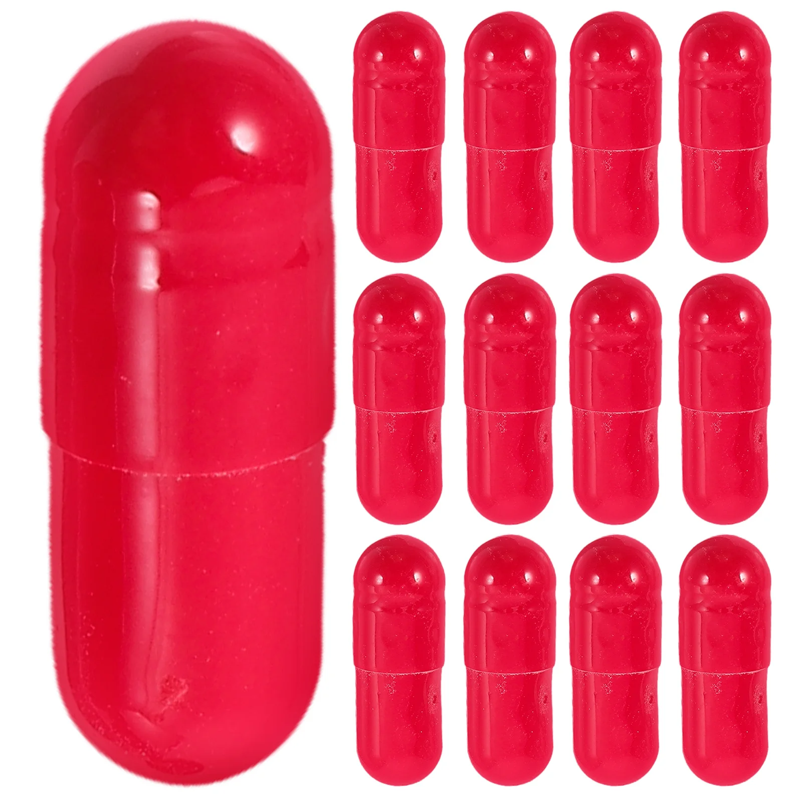 24 قطعة من كبسولات الدم المزيفة الآمنة لوازم مزحة الهالوين لتأثيرات إصابة الفم الواقعية كبسولات الدم المزيفة