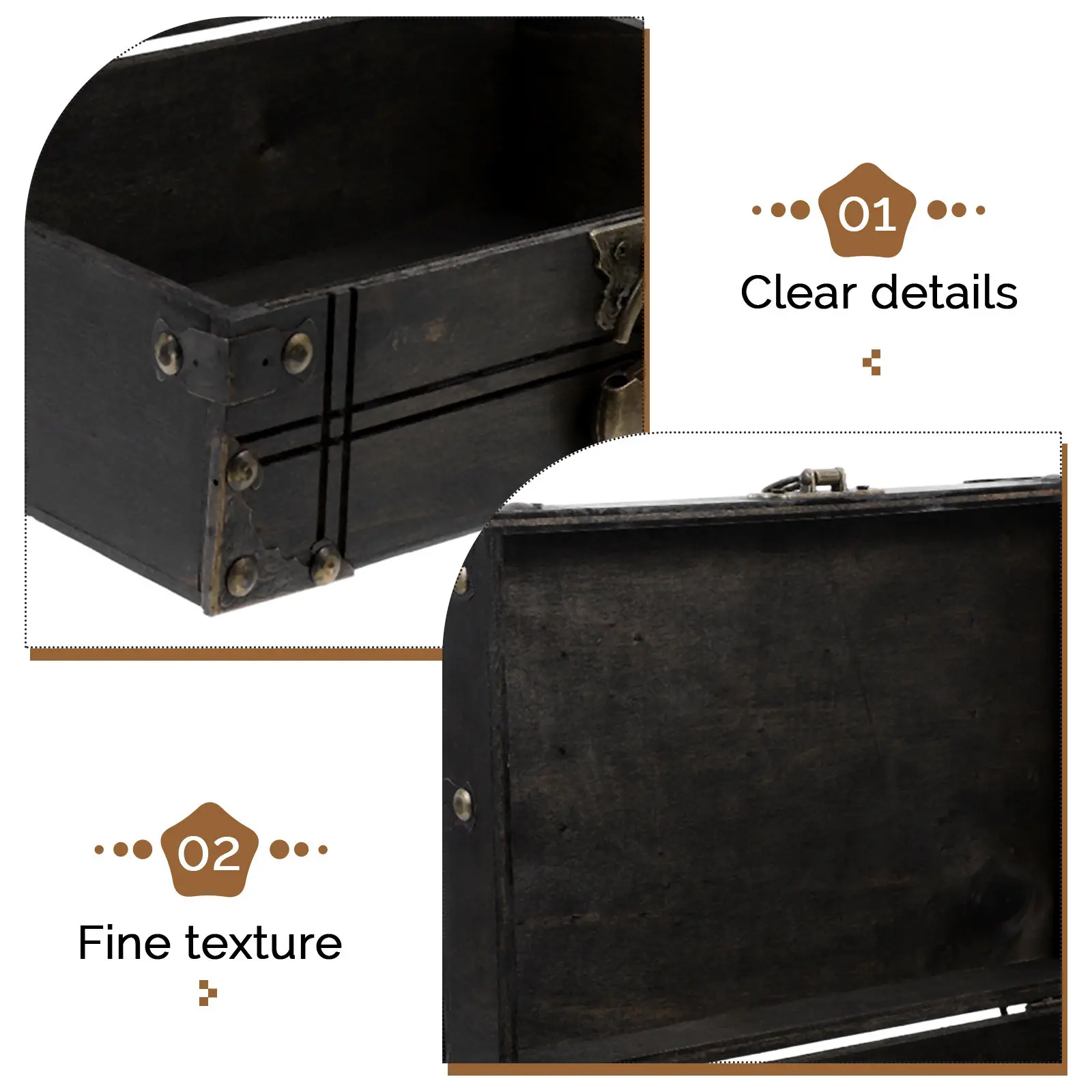 Vintage Jewelry Case Retro Storage Box Small Wooden Keepsake Treasure Organizer Multipurpose Trinket Storage Chest view 6