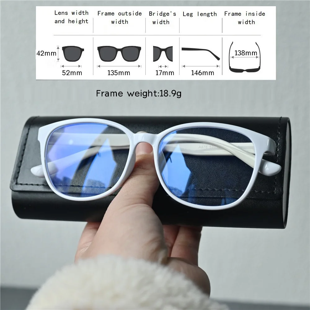 Cubojue White Reading Glasses Men Women Ultralight Eyeglasses Frame Female Anti Reflection Round Spectacles for Prescsription