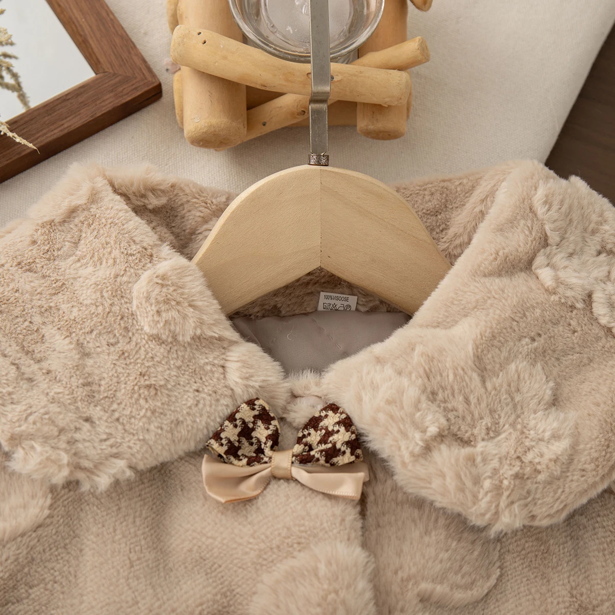 Dziewczęcy płaszcz jesienno-zimowy w kratę z kokardą, jednolity kolor, kołnierzyk, odzież wierzchnia dla niemowląt, urocze ciepłe kurtki dla niemowląt, ubranka dla niemowląt.