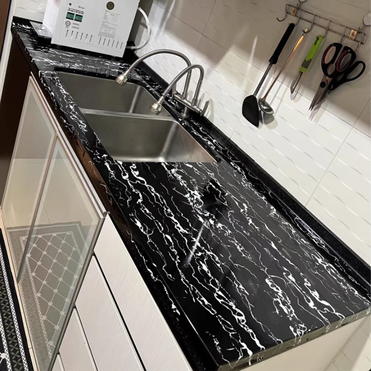 

Мраморные самоклеящиеся обои 55 см, виниловая контактная бумага, водонепроницаемые наклейки на стену из ПВХ для кухни, декоративная пленка, домашний декор