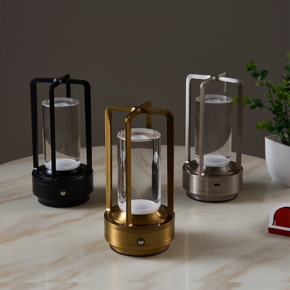 Rechargeable Cordless Table Lamp 2000mAh USB Rechargeable Touch 3 Colors Dimmable Night Light Camping Light