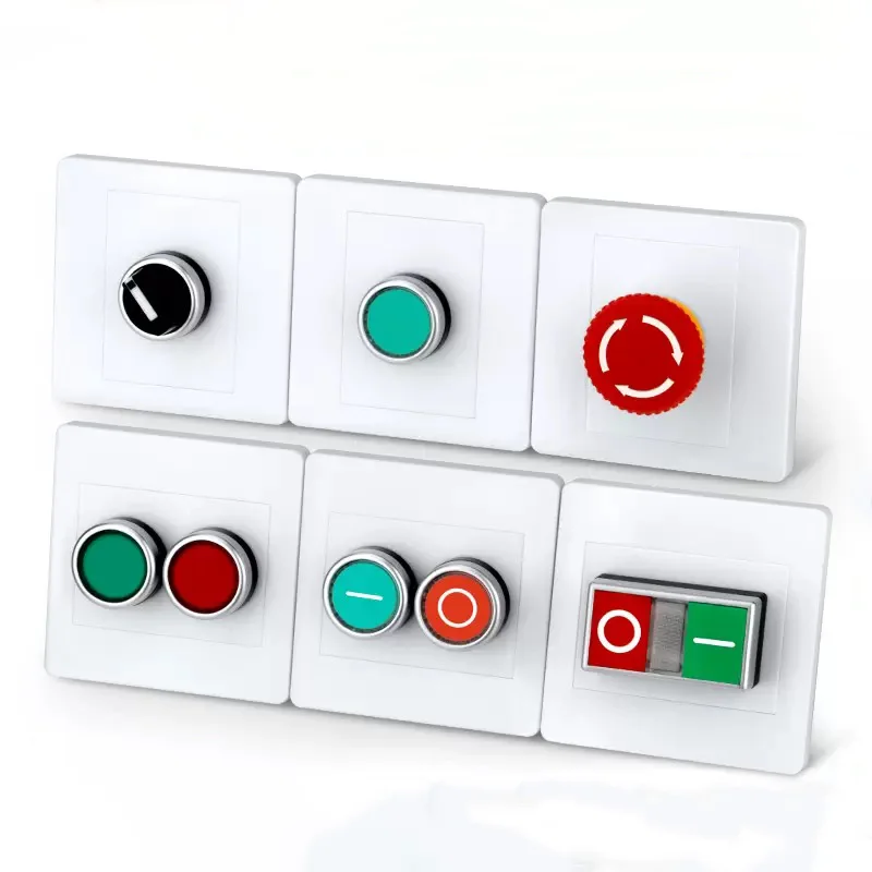 painel-de-controle-com-botao-de-parada-de-emergencia-chave-botoes-momentaneos-e-duplos-para-industria-elevadores-e-controle-de-acesso-a-portas