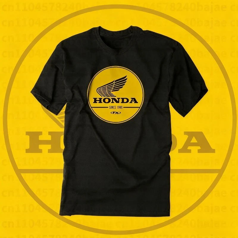 

2025-26 Summer Honda Fashion Moto Honda Graphic Work Clothes 100% Cotton Printed T-shirt Loose Casual Comfortable and Breathable