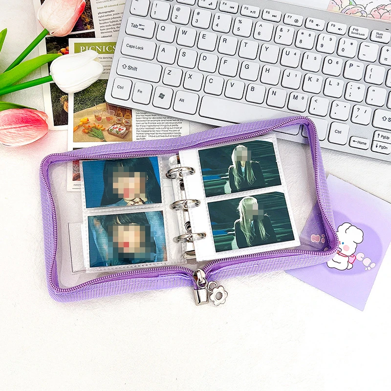 Photo Album, Portable Photo Storage, Loose Leaf Album, Star Chasing Small Card ID Transparent Bookmark Baby Album