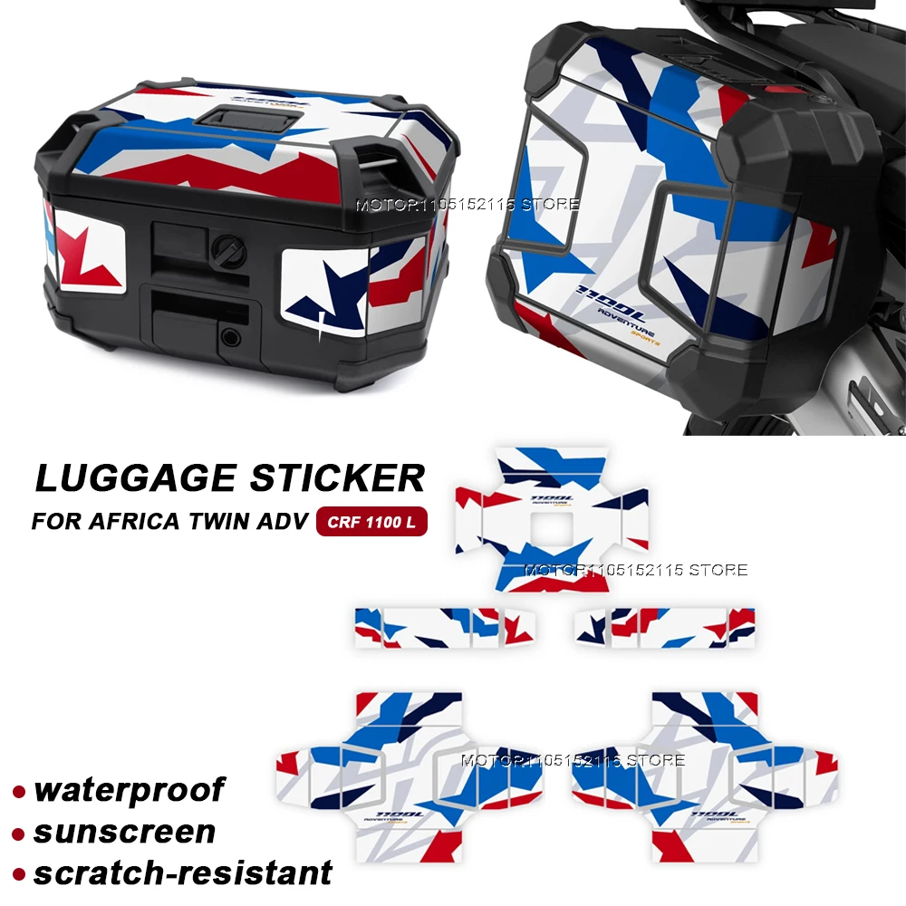 Per honda Africa Twin CRF 1100 L Adv Sport Accessori Moto adesivo di protezione valigia Adesivi di protezione in resina epossidica 3D