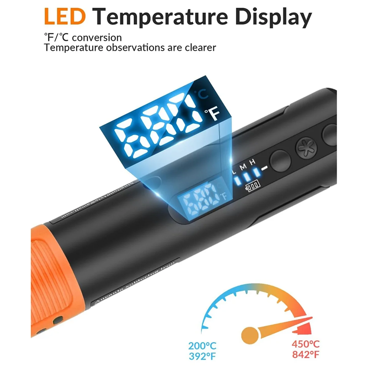 Portable USB Cordless Electric Soldering Iron LED Digital Display Soldering Pen Rechargeable Solder Iron Tool Blue