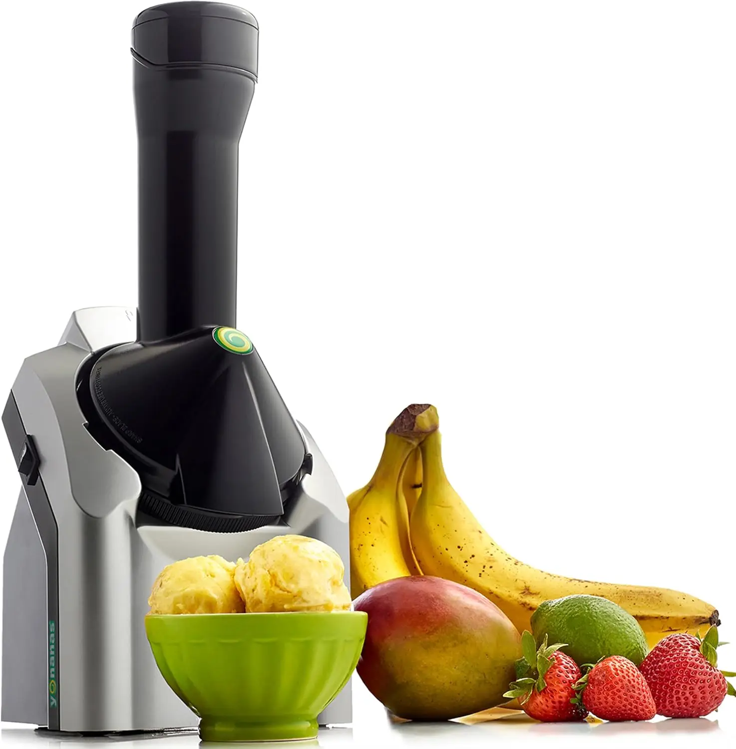 

Frozen Fruit Soft Serve Maker for Healthy Vegan Treats, 200W Silver with Recipes, Easy Clean