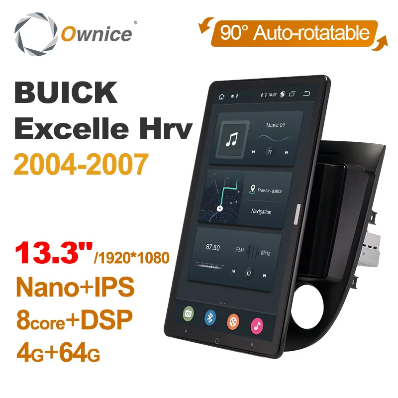 

Auto Rotatable 13.3" Android 12.0 Car Multimedia for Chevrolet Lacetti J200 BUICK Excelle Hrv 2004-2007 Radio Audio 4G LTE 360