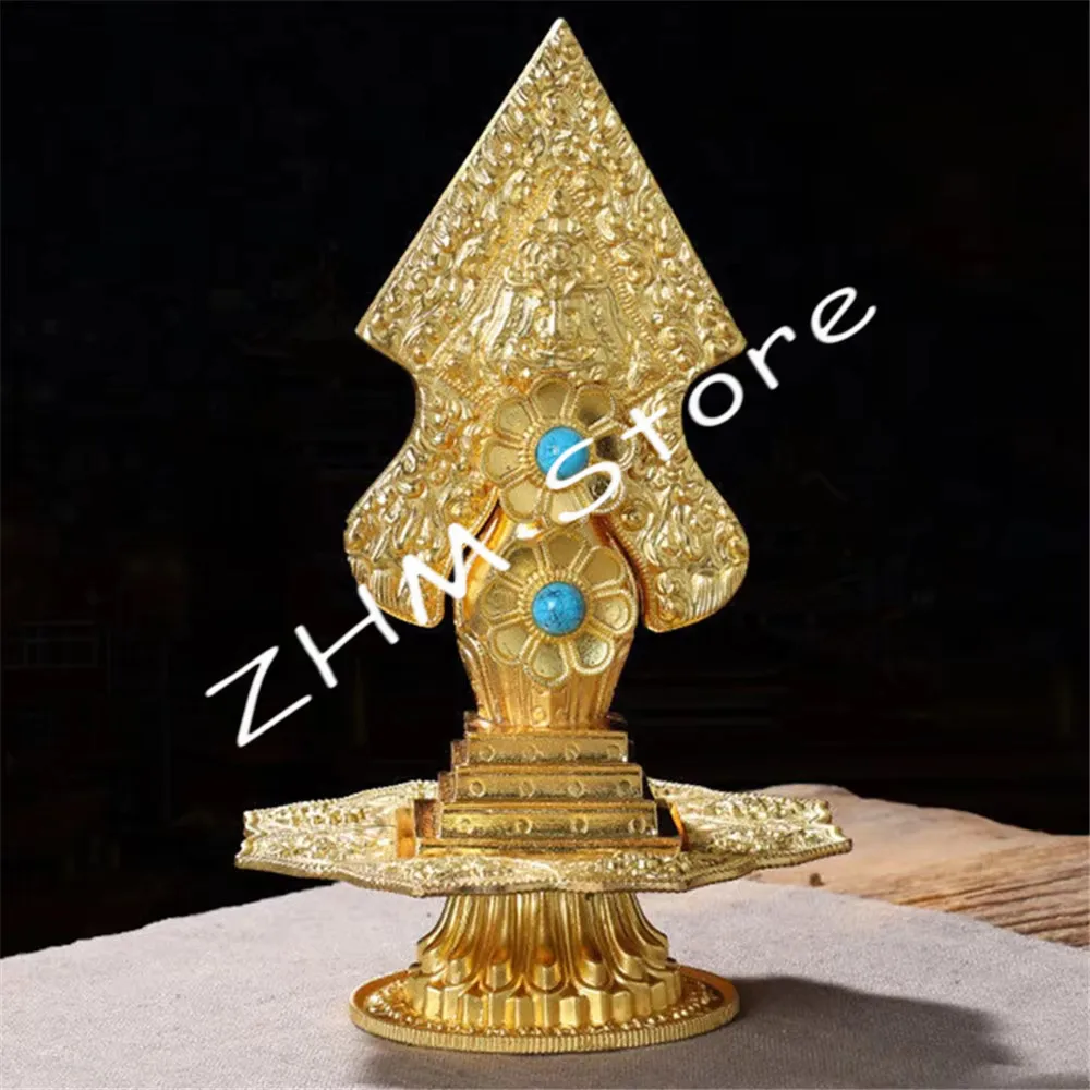 Multicolor Tibetan Alloy Engraving Inlaid Gem Ten Phase at Ease Mirror ​Handicraft Auspicious Altars Tribute Desktop Decorative