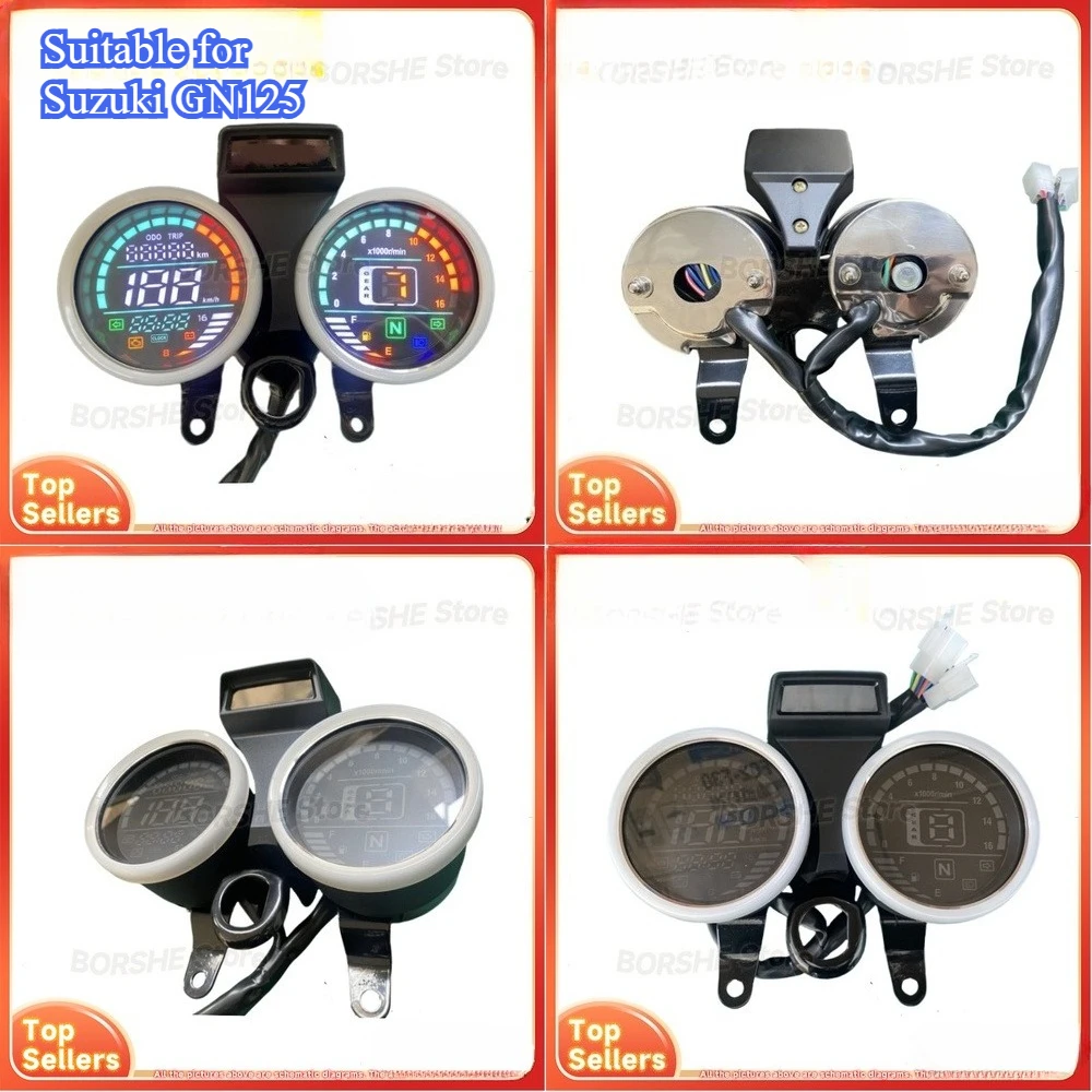 

2026 Motorcycle Speedometer Odometer Dashboard Suitable for Suzuki GN125 LED Digital Display Gauge Instrument Panel for