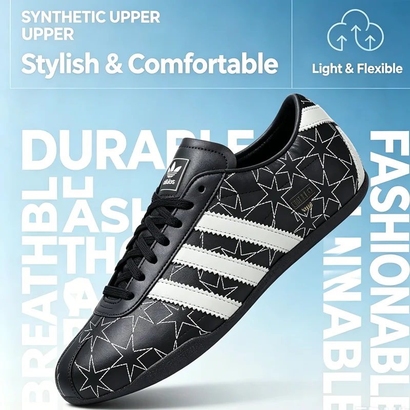 2026 Adidas Originals JH5632 Low Top Trainers Classic 3 Stripes Leather Upper Comfort White Blue Sport Shoes