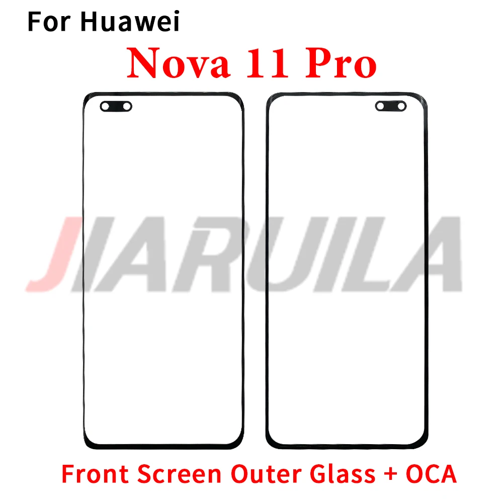 شاشة تعمل باللمس الزجاج الخارجي لهواوي نوفا 12 12i 11 11i 10 10Z Pro Se Ultra LCD الجبهة شاشة تعمل باللمس زجاج عدسة مع OCA