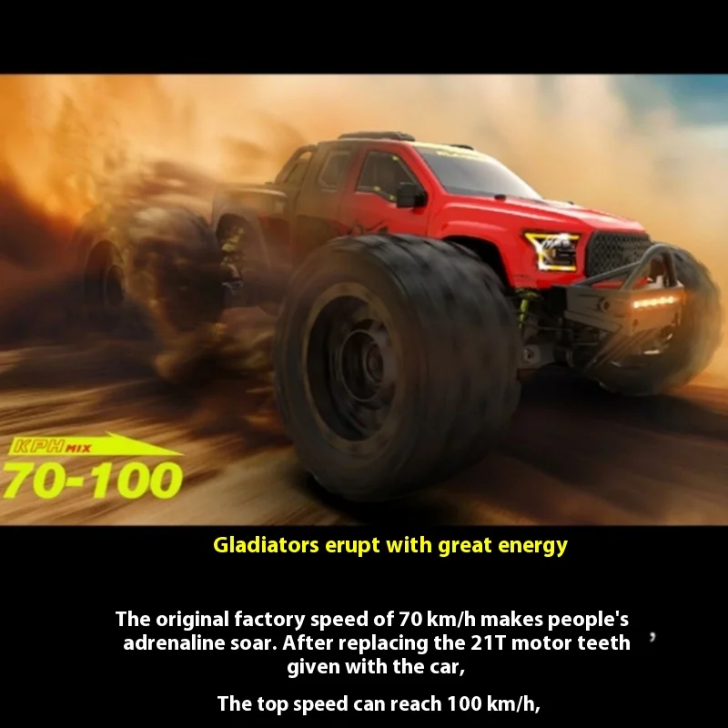 Rarello Gladiator Rog14 Rc Car 1/14 Brushless Motor 100km/H High-Speed With Led 4x4 Remote Control Off-Road Vehicle Kids Gift