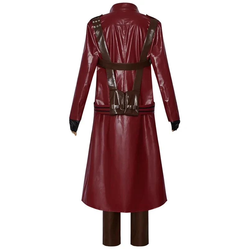 Devil Cos May Cry 3 Cosplay Dante Men's Game Uniforms Wig Red Long Poncho Jacket Set Halloween Carnival Costumes FD1;6 - view 2