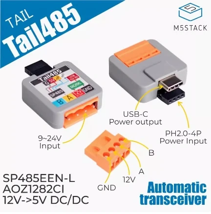 Imagem -02 - Módulo de Comunicação Ttl com Porta Serial M5stack Atom Conversão de Nível Tail485