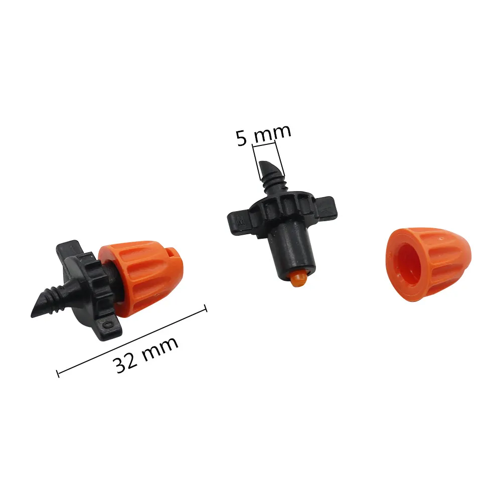 20 Pcs 4mm Thread Refraction Nozzles 90/180/360 Angle Strip Watering Nozzles Garden Drip Irrigation Sprinklers