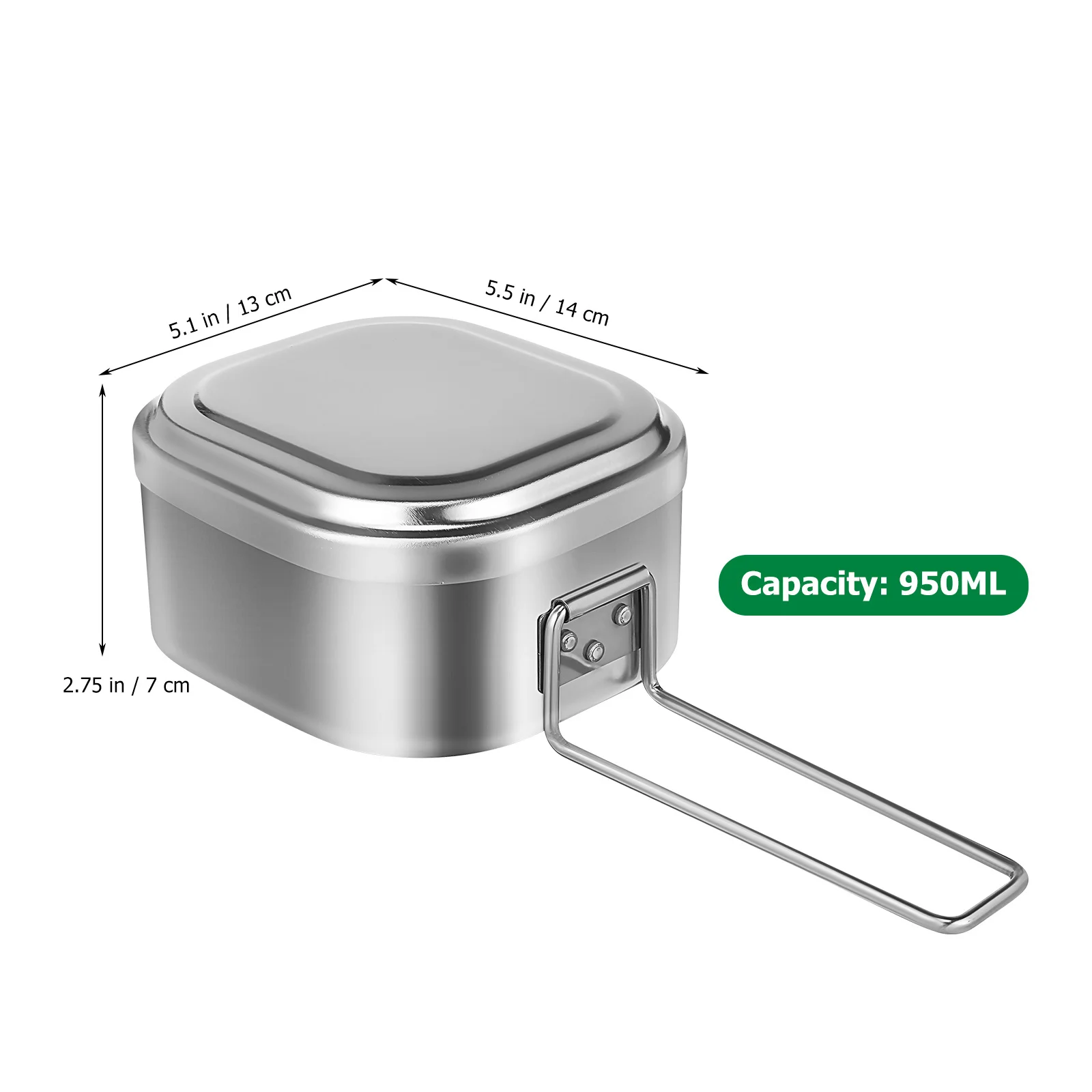 950 مللي كامل صندوق غداء من الألومنيوم مقاومة للحرارة حاوية طعام محمولة للتخييم التنزه مكتب بينتو صندوق معدات المغامرة في الهواء الطلق #2