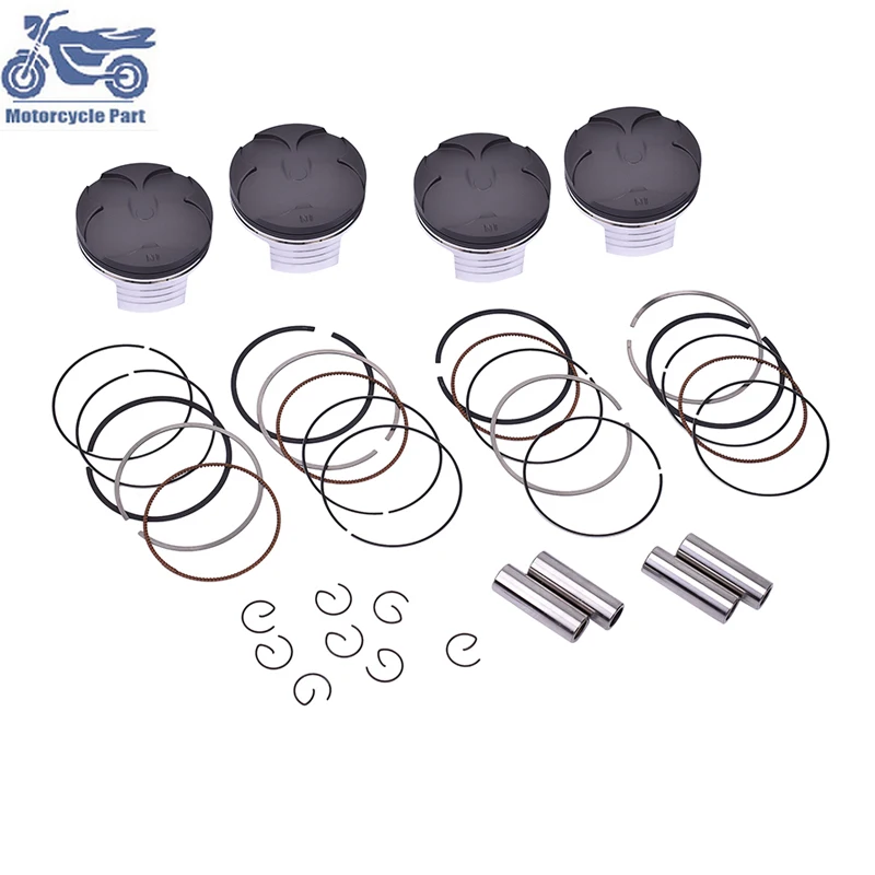 4Set Motorcycle Engine Parts Piston Rings Kit & Connecting Rod Crankshaft Bearing Kit For Honda CBR600 CBR600RR F5 F 5 2007-2023