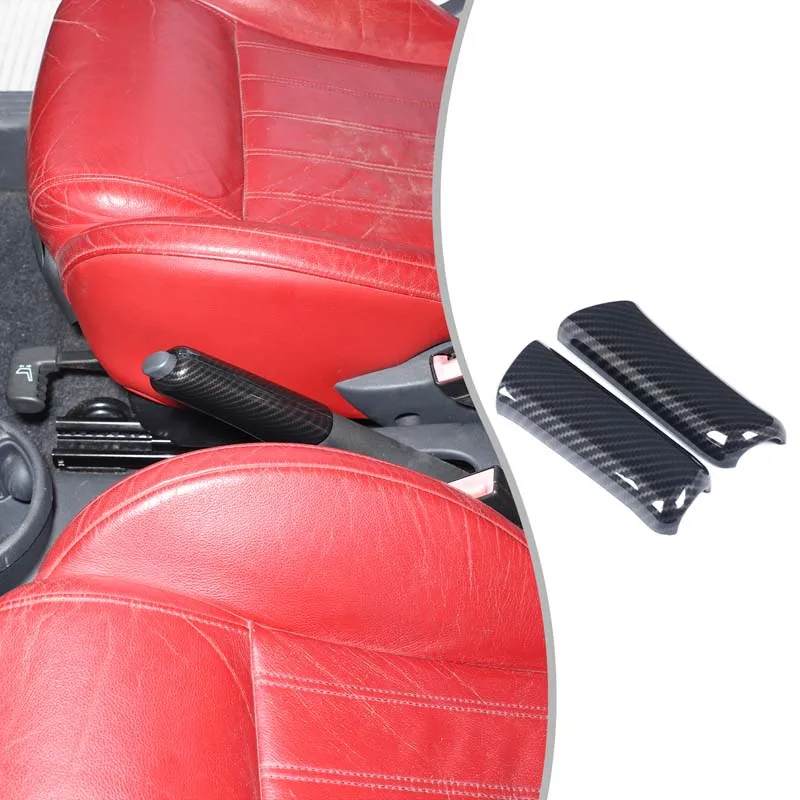 

2-piece Set ABS carbon fiber For Fiat 500 2007-2025+ car handbrake lever protection set decorative sticker Car accessories