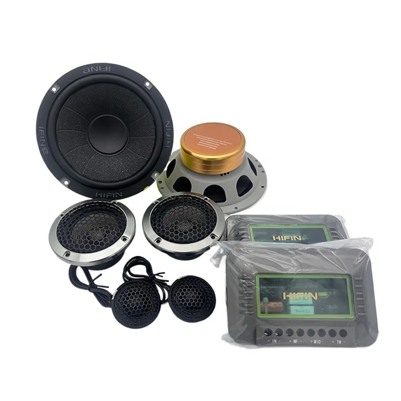 Best Quality 6.5 Inch 3-Way Metal Car Audio Component Speakers High-End 4 Ohm Set Premium Accessories HI-6083