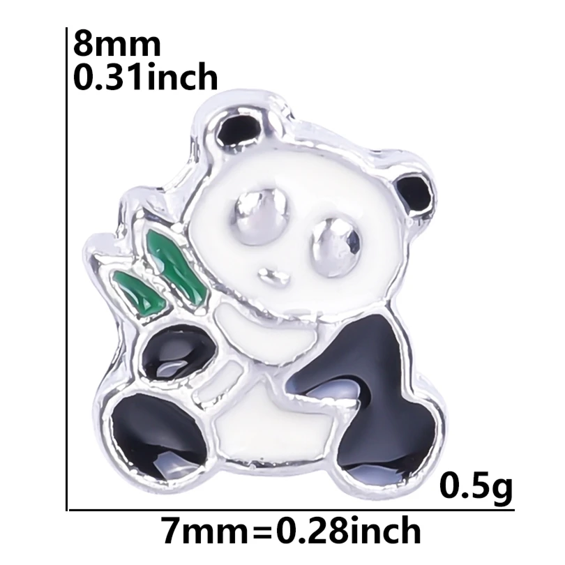 20Pcs New Charm  Animal Panda Penguin Rabbit Elephant Lion Kangaroo Floating Locket Accessories DIY Jewelry Making Bulk