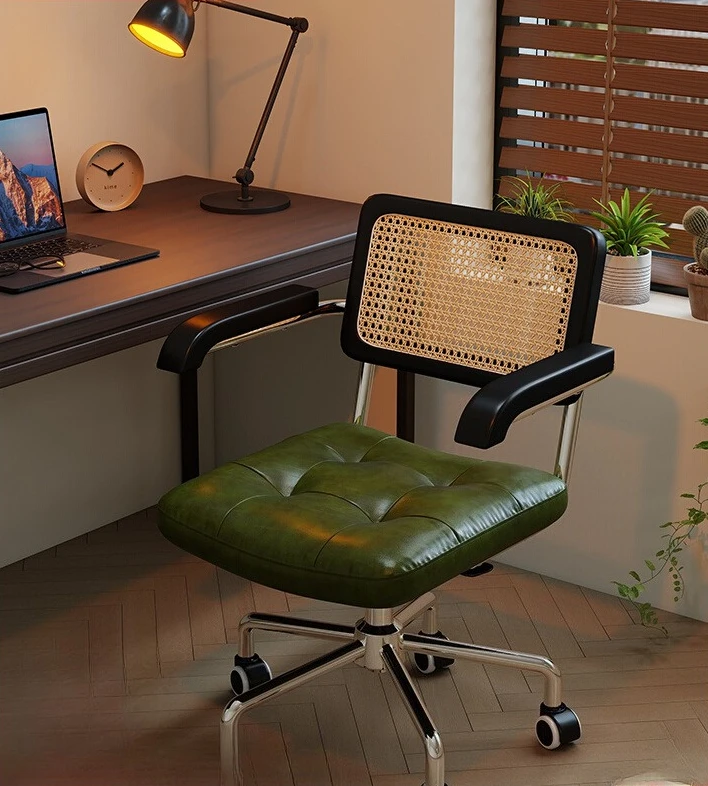 

Computer chair household rattan study bedroom desk chair backrest lift swivel chair