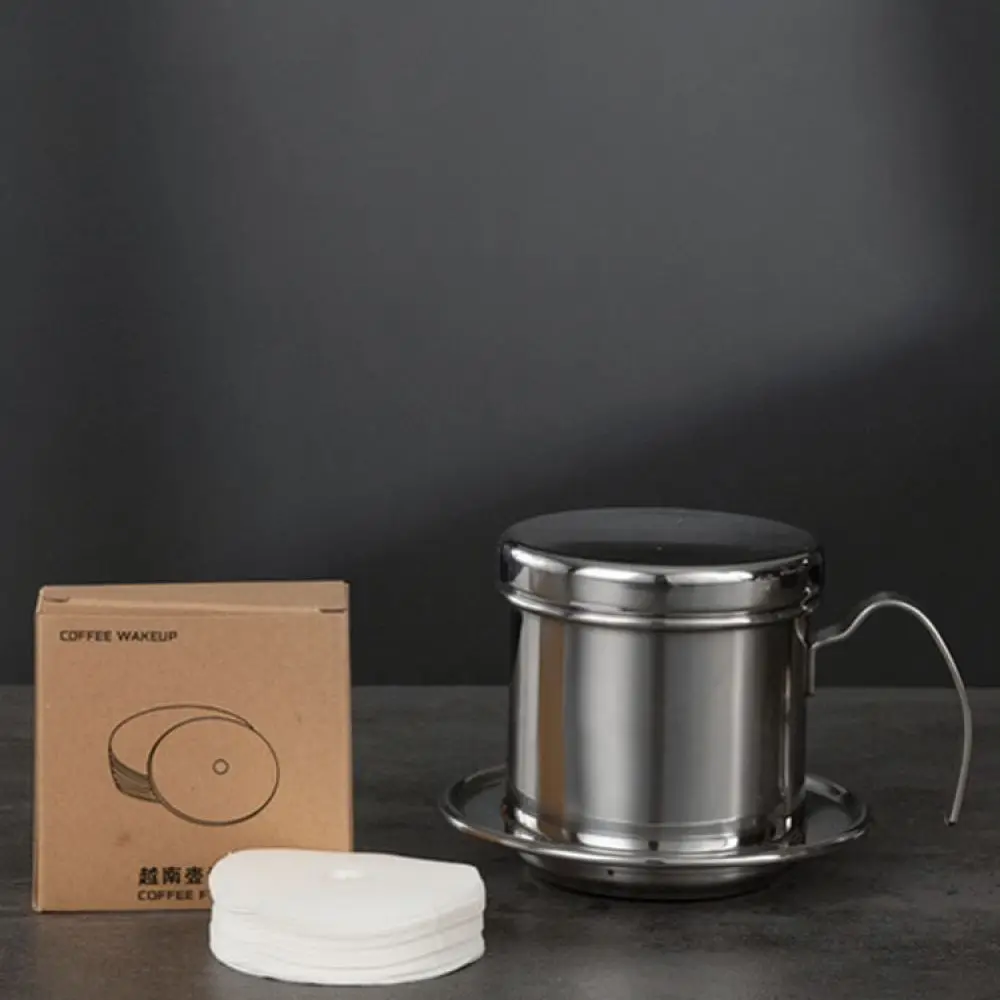 Durable 304 Stainless Steel Vietnamese Coffee Dripper Manual Filter Cup Portable Hand Drip Maker For Daily Home Cafe Usage