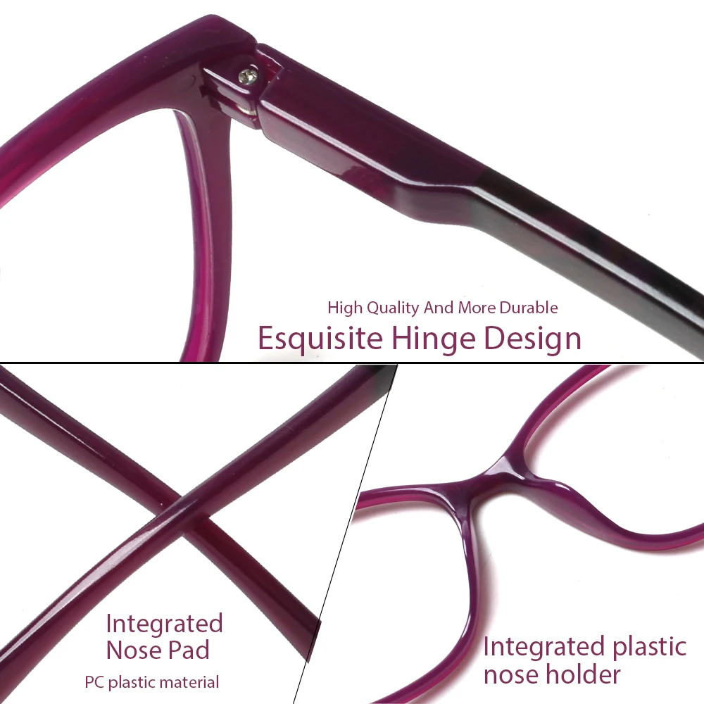 CLASAGA Reading Glasses Spring Hinges Women Men HD Lens Printed Frames Fashion Rectangle Prescription Glasses image 3