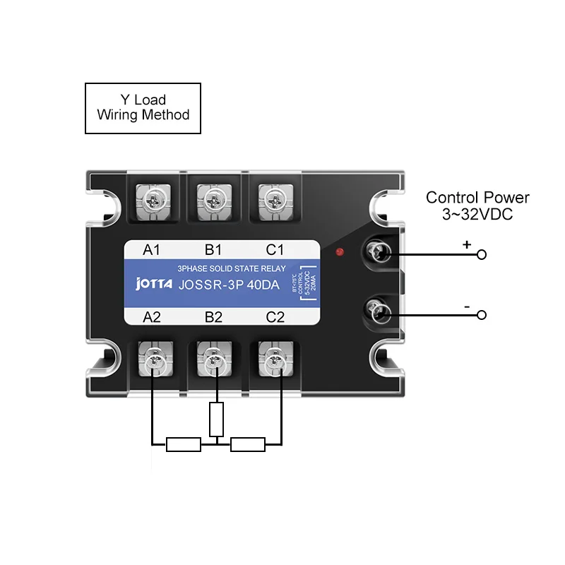 3 Phase 10A 25A 40A 60A 80A 100A 200A Three Phase SSR 3-32V DC Control 24-480V AC Solid State Relay SSR AC Three DC-AC