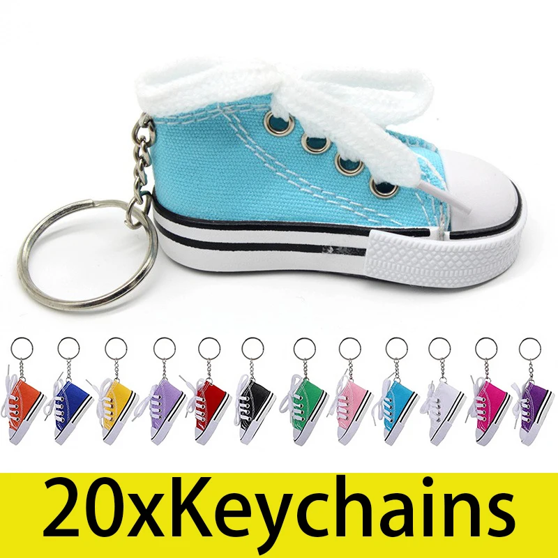 

20Pcs Keychain Mini 3d Sports Canvas Shoes Keychain Tennis Shoes