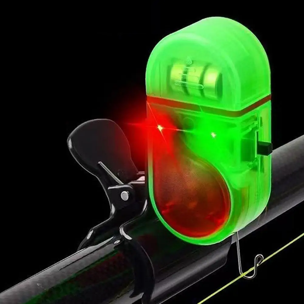 Alarme de Mordida de Peixe com Luz LED, Alarme Eletrônico de Mordida de Peixe com Clipe para Vara de Pesca, Campainha de Alerta de Mordida com Luzes LED 1-2 Peças