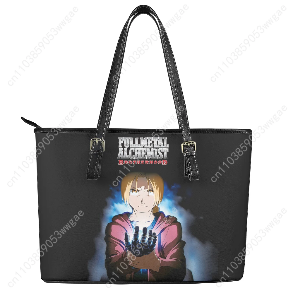 Fullmetal Alchemist Handbag Womens Mens Vintage Personalized Tote Bag Shoulder Bag Business Leather Purse Travel Custom Bag Gift