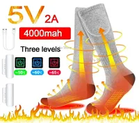 Winter Heated Socks 4000mAh Battery Thermal socks Men's Women's Heating Foot Warmer Electric Socks Warm Sock Cycling Ski