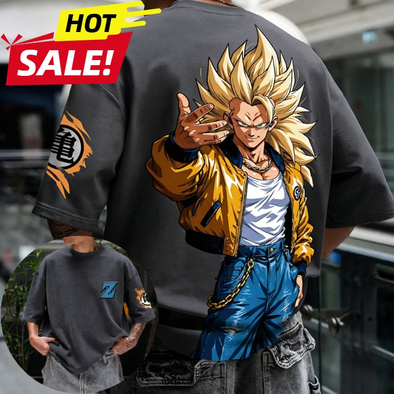 

2026 Summer new Printed Dragon Ball Majin Buu and Patrick in Gym T-Shirt Men's and Women's Crew Neck Short Sleeve Top Cotton Y2k