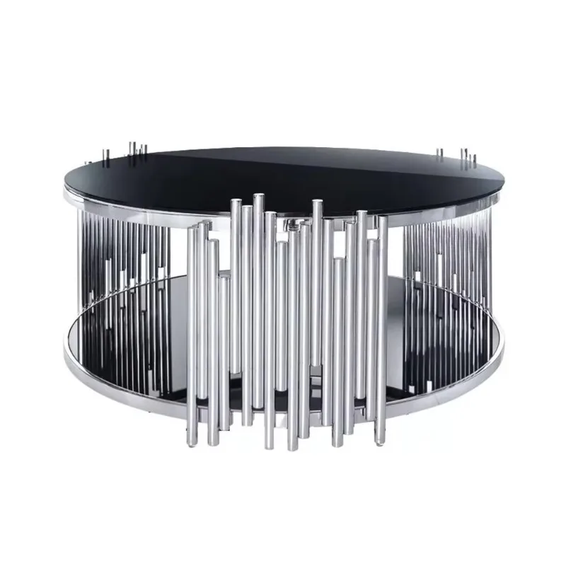 # High-quality Double-deck Tempered Glass Coffee Table Furniture for Apartment Villa Salons