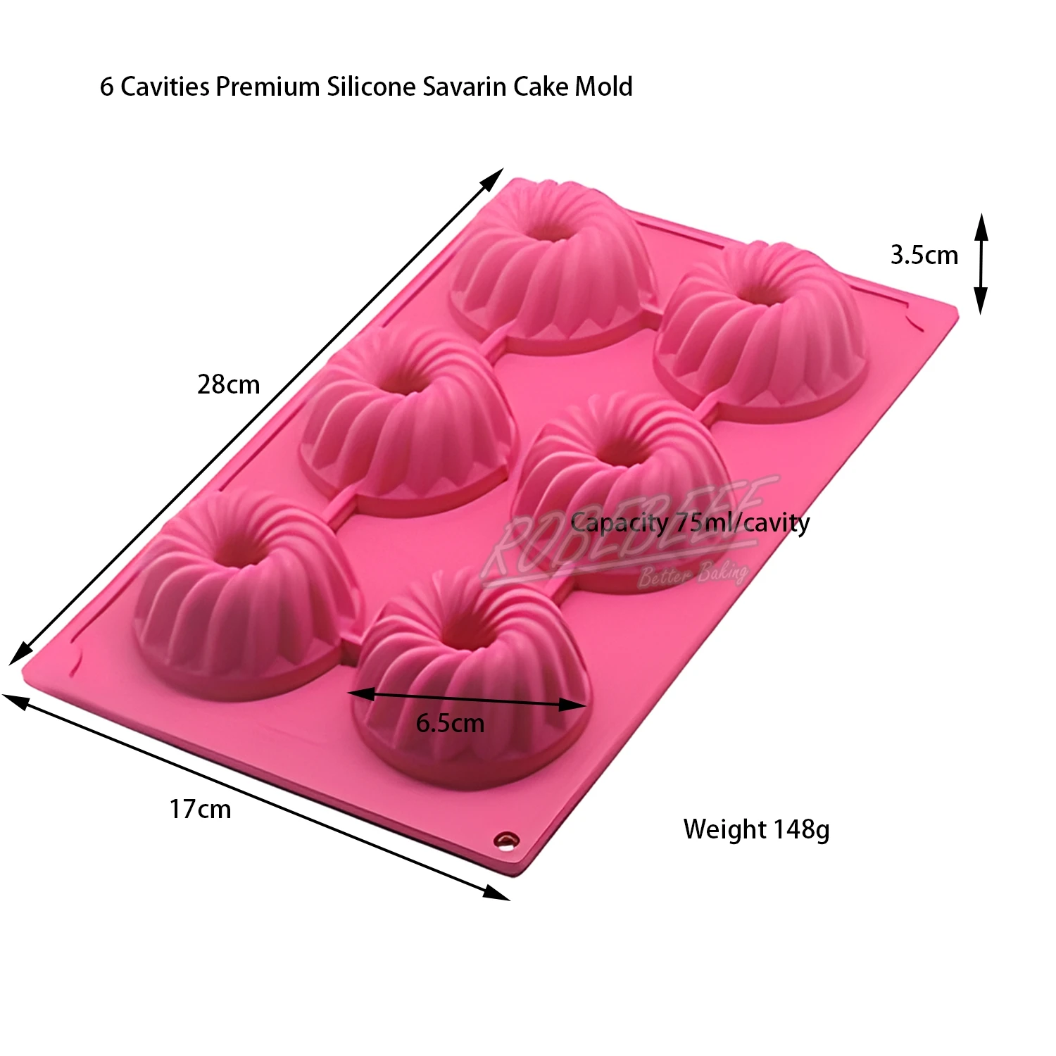 2 Styles 6 Cavities Round Shape Premium Silicone Savarin Guguhoff Cake Mold Hollow Cheese Bread Molding DIY Home Bakery Supplies